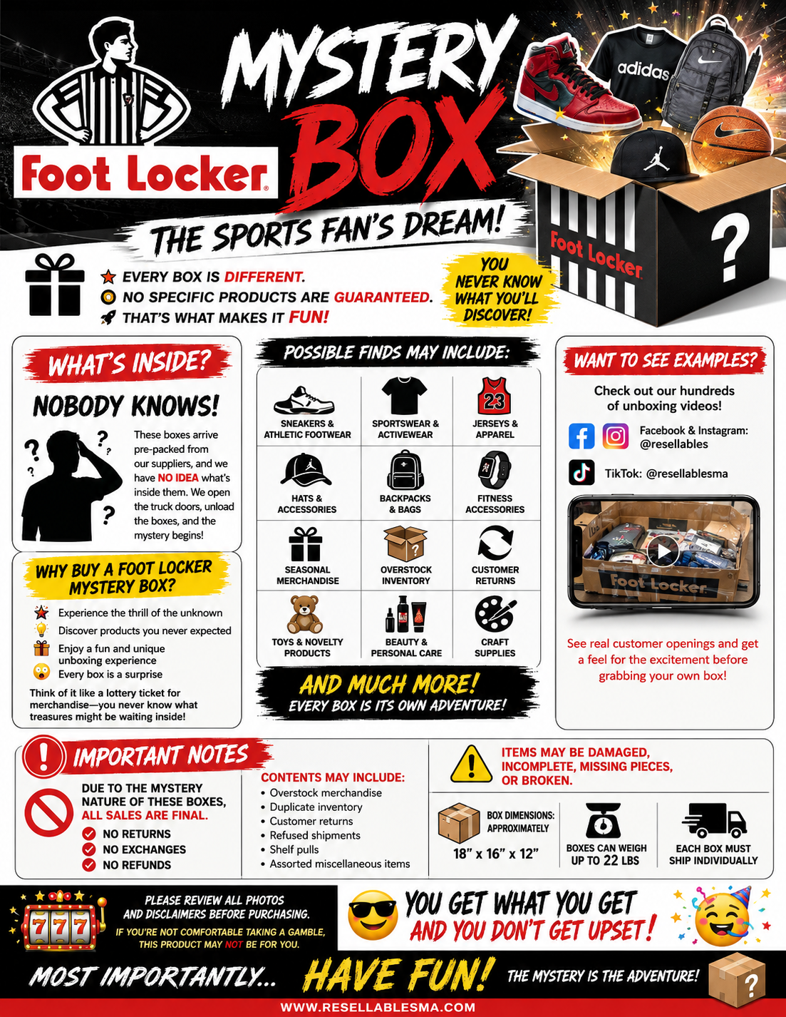 Foot Locker mystery box illustration