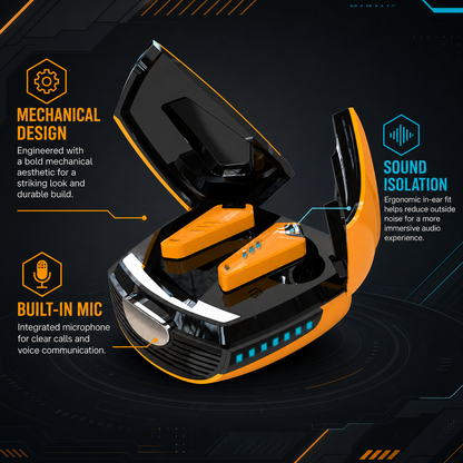 Mechanical wireless gaming earbuds feature overview