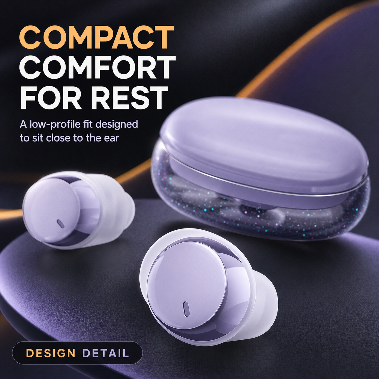 Compact earbuds designed to sit close to the ear