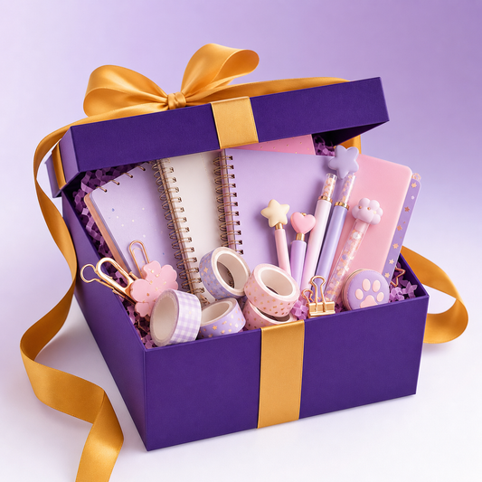 Kawaii Stationery Mystery Box with pens and washi tape